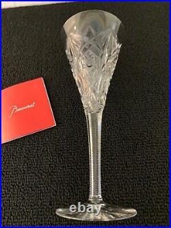 6 flûtes à champagne taillés et palmette cristal de Baccarat (prix à la pièce)