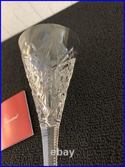 6 flûtes à champagne taillés et palmette cristal de Baccarat (prix à la pièce)