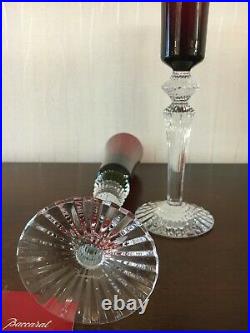 6 flûtes champagne Mille nuits rouge en cristal de Baccarat (prix à la pièce)