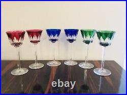 6 verres Harcourt couleur en cristal Baccarat