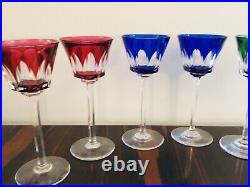 6 verres Harcourt couleur en cristal Baccarat