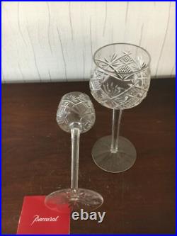 6 verres Roemer en cristal de Baccarat hauteur 19.3 cm (prix du lot)