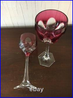 6 verres Vin Rohmer couleur rouge à NO Baccarat (prix à la pièce)