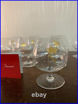 6 verres à Cognac Napoléon or cristal de Baccarat h 11 cm (prix à la pièce) 6 verres à Cognac Napoléon or cristal de Baccarat h 11 cm (prix à la pièce)