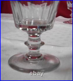 6 verres à eau 14,5 cm Baccarat côtes plates Saint-Louis CATON