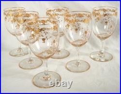 6 verres à eau cristal de Baccarat modèle Louis XV Gold 6 verres à eau cristal de Baccarat modèle Louis XV Gold
