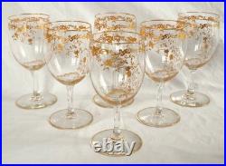 6 verres à eau cristal de Baccarat modèle Louis XV Gold
