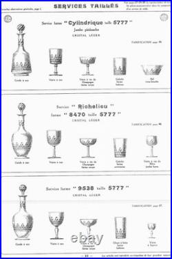 6 verres à eau cristal de Baccarat modèle Richelieu