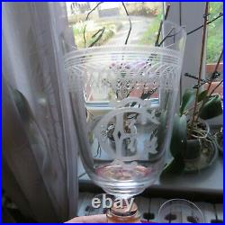 6 verres a eau en cristal de baccarat gravé et monogrammé F C ou C F