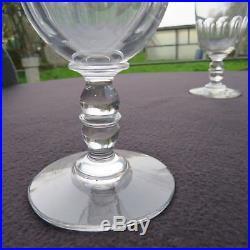 6 verres à eau en cristal de baccarat modèle gondole à côtes plates 1/2