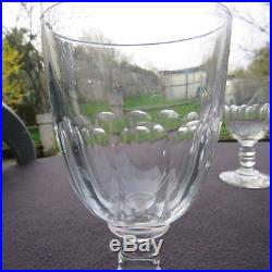 6 verres à eau en cristal de baccarat modèle gondole à côtes plates 1/2