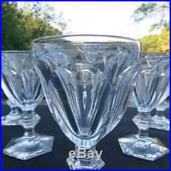 6 verres à eau en cristal de baccarat modèle harcourt signé H 15,5 cm