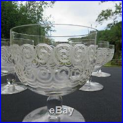 6 verres a eau en cristal gravé de baccarat modèle type rohan H 9,8 cm