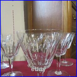 6 verres à eau en cristal taillé de Baccarat signé modèle val de Loire H 14,5 cm