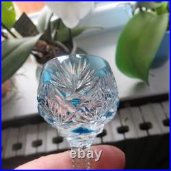6 verres à liqueur cristal de baccarat modèle Timgad de 4 couleurs H 12,5 cm