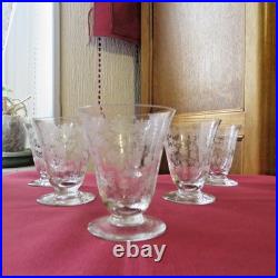 6 verres a porto en cristal de baccarat modèle Elisabeth millefiori signé H 7,4