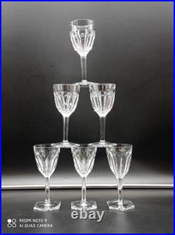 6 verres à vin Blanc en cristal de BACCARAT modèle COMPIEGNE, H 14,5 cm, signé