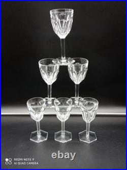 6 verres à vin Blanc en cristal de BACCARAT modèle COMPIEGNE, H 14,5 cm, signé