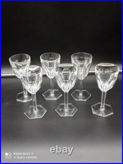 6 verres à vin Blanc en cristal de BACCARAT modèle COMPIEGNE, H 14,5 cm, signé