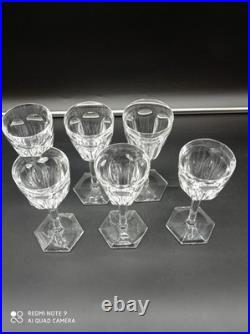 6 verres à vin Blanc en cristal de BACCARAT modèle COMPIEGNE, H 14,5 cm, signé