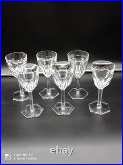 6 verres à vin Blanc en cristal de BACCARAT modèle COMPIEGNE, H 14,5 cm, signé