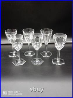6 verres à vin Blanc en cristal de BACCARAT modèle COMPIEGNE, H 14,5 cm, signé