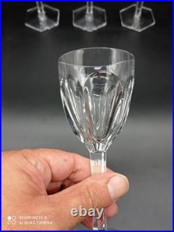 6 verres à vin Blanc en cristal de BACCARAT modèle COMPIEGNE, H 14,5 cm, signé
