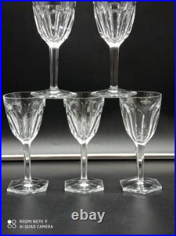 6 verres à vin Blanc en cristal de BACCARAT modèle COMPIEGNE, H 14,5 cm, signé
