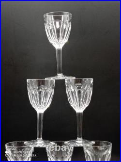 6 verres à vin Blanc en cristal de BACCARAT modèle COMPIEGNE, H 14,5 cm, signé