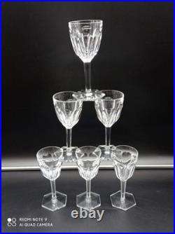 6 verres à vin Blanc en cristal de BACCARAT modèle COMPIEGNE, H 14,5 cm, signé