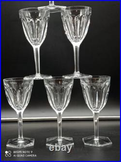 6 verres à vin Rouge en cristal de BACCARAT modèle COMPIEGNE, H 16,5 cm, signé