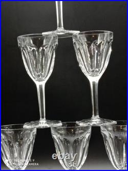 6 verres à vin Rouge en cristal de BACCARAT modèle COMPIEGNE, H 16,5 cm, signé