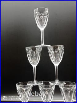6 verres à vin Rouge en cristal de BACCARAT modèle COMPIEGNE, H 16,5 cm, signé
