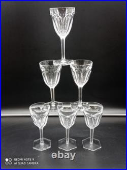 6 verres à vin Rouge en cristal de BACCARAT modèle COMPIEGNE, H 16,5 cm, signé