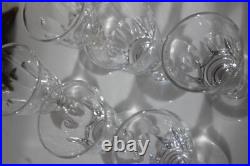 6 verres à vin blanc anciens en cristal taillé cotes plates Baccarat Caton
