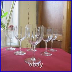 6 verres a vin blanc cristal de baccarat modèle Montaigne optique optic H 12,5 6 verres a vin blanc cristal de baccarat modèle Montaigne optique optic H 12,5