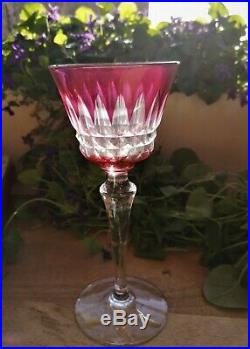 6 verres à vin blanc dit Rohmer cristal couleur BACCARAT modèle Piccadily