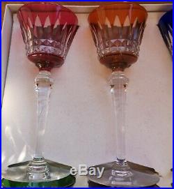 6 verres à vin blanc dit Rohmer cristal couleur BACCARAT modèle Piccadily