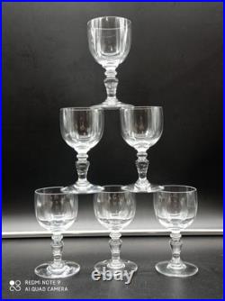 6 verres à vin blanc en Cristal de BACCARAT modèle Géranium, signés, H11,5 cm