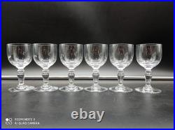 6 verres à vin blanc en Cristal de BACCARAT modèle Géranium, signés, H11,5 cm