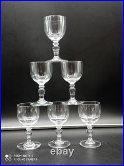 6 verres à vin blanc en Cristal de BACCARAT modèle Géranium, signés, H11,5 cm
