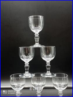 6 verres à vin blanc en Cristal de BACCARAT modèle Géranium, signés, H11,5 cm