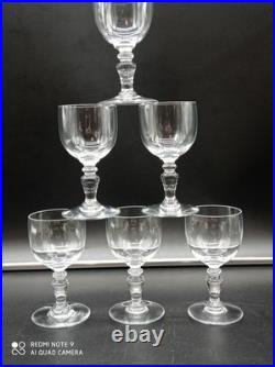6 verres à vin blanc en Cristal de BACCARAT modèle Géranium, signés, H11,5 cm