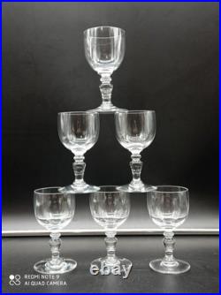 6 verres à vin blanc en Cristal de BACCARAT modèle Géranium, signés, H11,5 cm