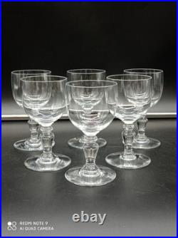 6 verres à vin blanc en Cristal de BACCARAT modèle Géranium, signés, H11,5 cm