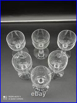 6 verres à vin blanc en Cristal de BACCARAT modèle Géranium, signés, H11,5 cm