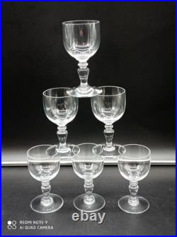 6 verres à vin blanc en Cristal de BACCARAT modèle Géranium, signés, H11,5 cm
