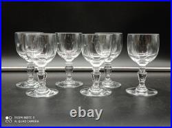 6 verres à vin blanc en Cristal de BACCARAT modèle Géranium, signés, H11,5 cm