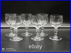 6 verres à vin blanc en Cristal de BACCARAT modèle Géranium, signés, H11,5 cm