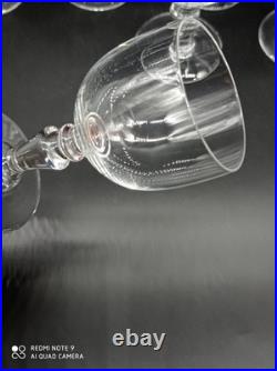 6 verres à vin blanc en Cristal de BACCARAT modèle Géranium, signés, H11,5 cm